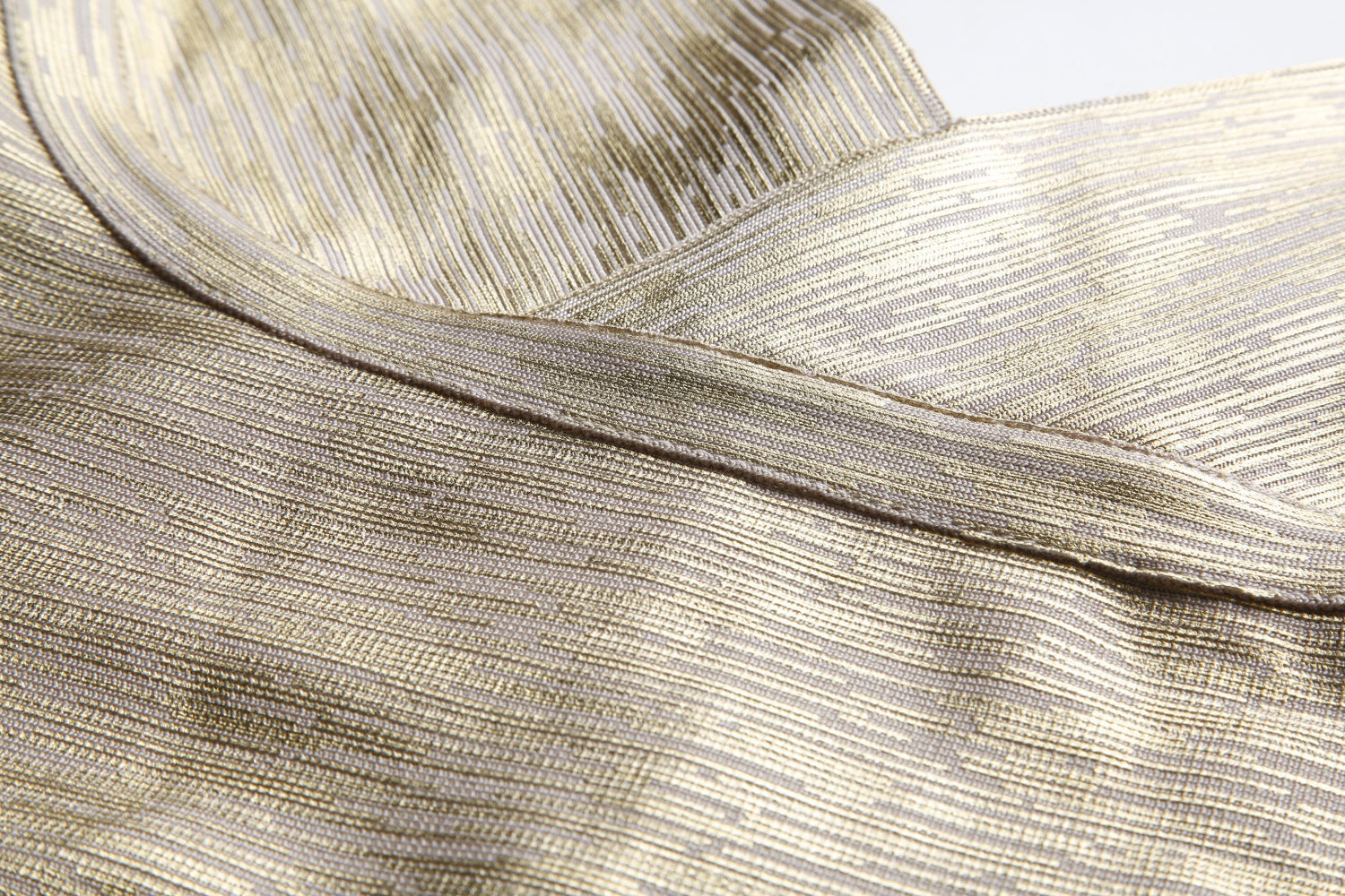 V-Neck Strap Gold Bandage Dress