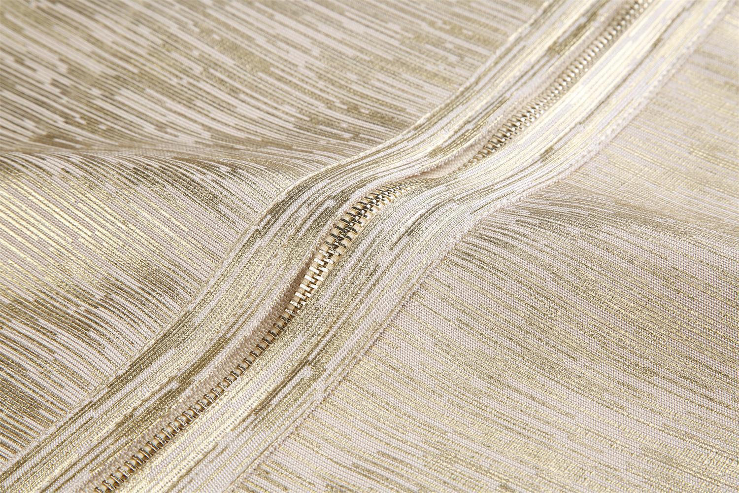 V-Neck Strap Gold Bandage Dress