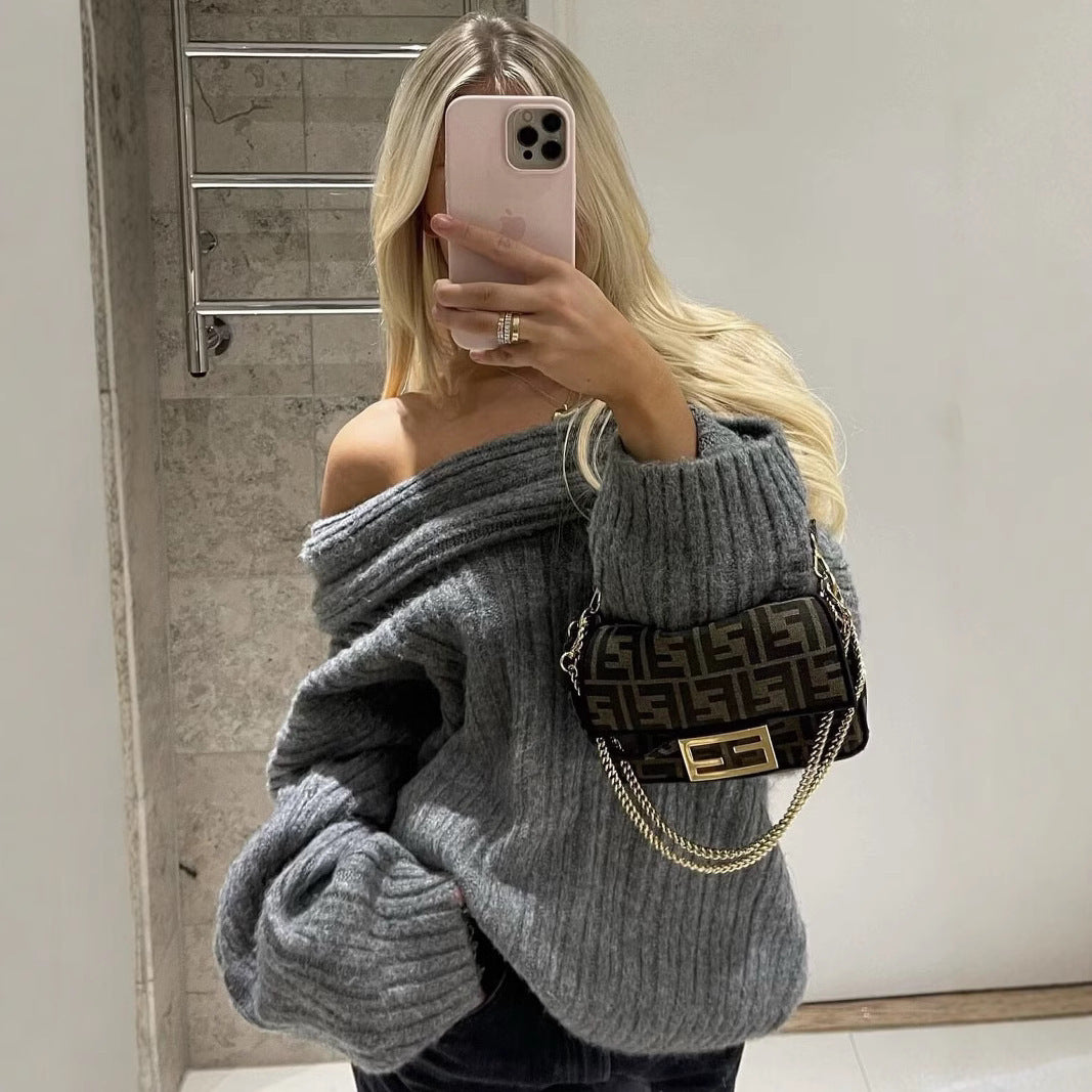 MINIMAL OFF-SHOULDER KNIT TOP