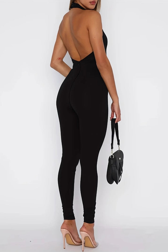 HALTER BACKLESS JUMPSUIT