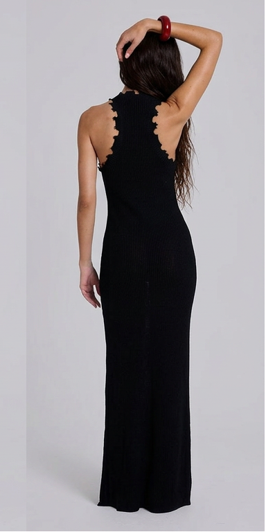FRAYED KNITTED DRESS