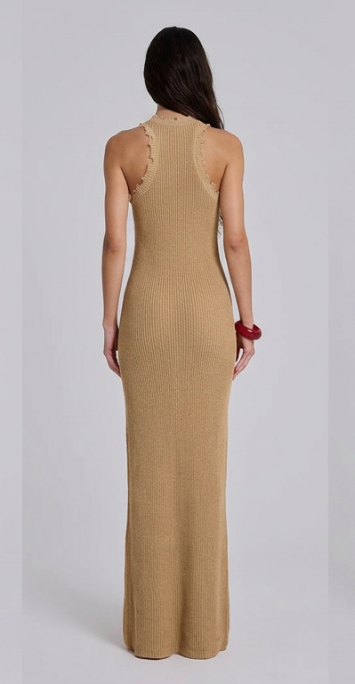 FRAYED KNITTED DRESS