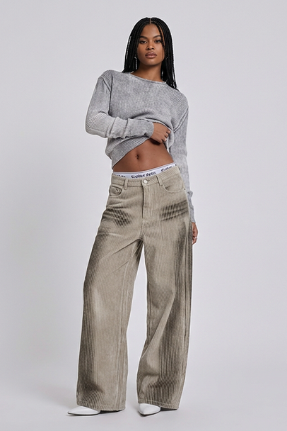 "DIRTY" CORDUROY WIDE LEG PANTS